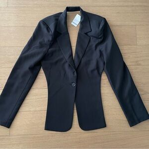 Azalea Wang Classic Backless Black Women's Blazer
